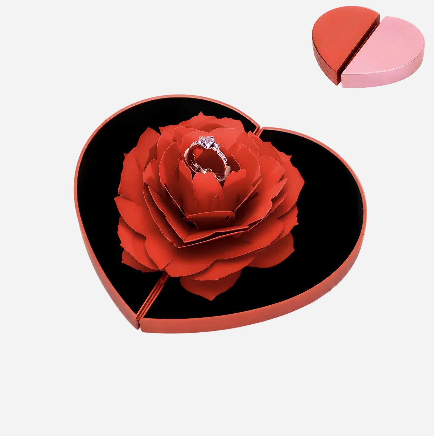 Rose Heart Ring Gift Box