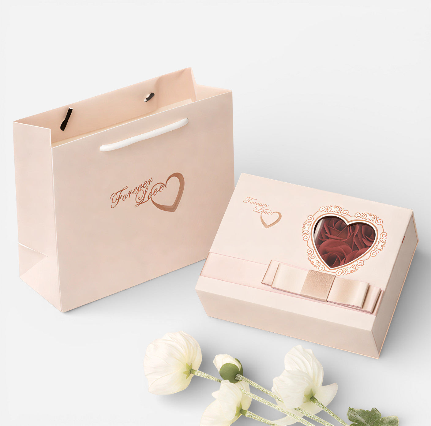 Heart Window Rose Jewelry Gift Box Set